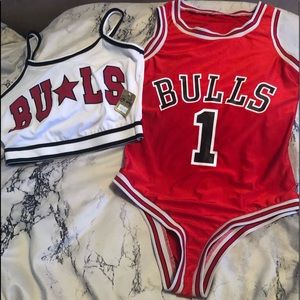 beyoncé bulls bathing suit and white bulls crop